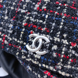 Chanel Tweed Shoulder Bag 25 Open with Card