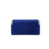 Chanel Blue Double C Flap Wallet 27 Open