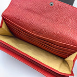Bottega Veneta red braided wallet long