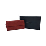 Bottega Veneta red braided wallet long