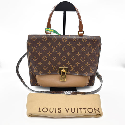 Louis Vuitton Old Flower MARIGNAN Colorblock Messenger Bag Almond