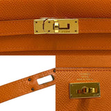 Hermes Kelly Wallet Long Vaux Epson Leather Genuine Orange