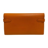 Hermes Kelly Wallet Long Vaux Epson Leather Genuine Orange